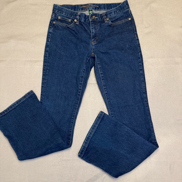 Lauren Jeans Co. Bootcut Stretch Jeans Blue Denim Logo Button Pockets Women Sz 4 - Picture 14 of 14